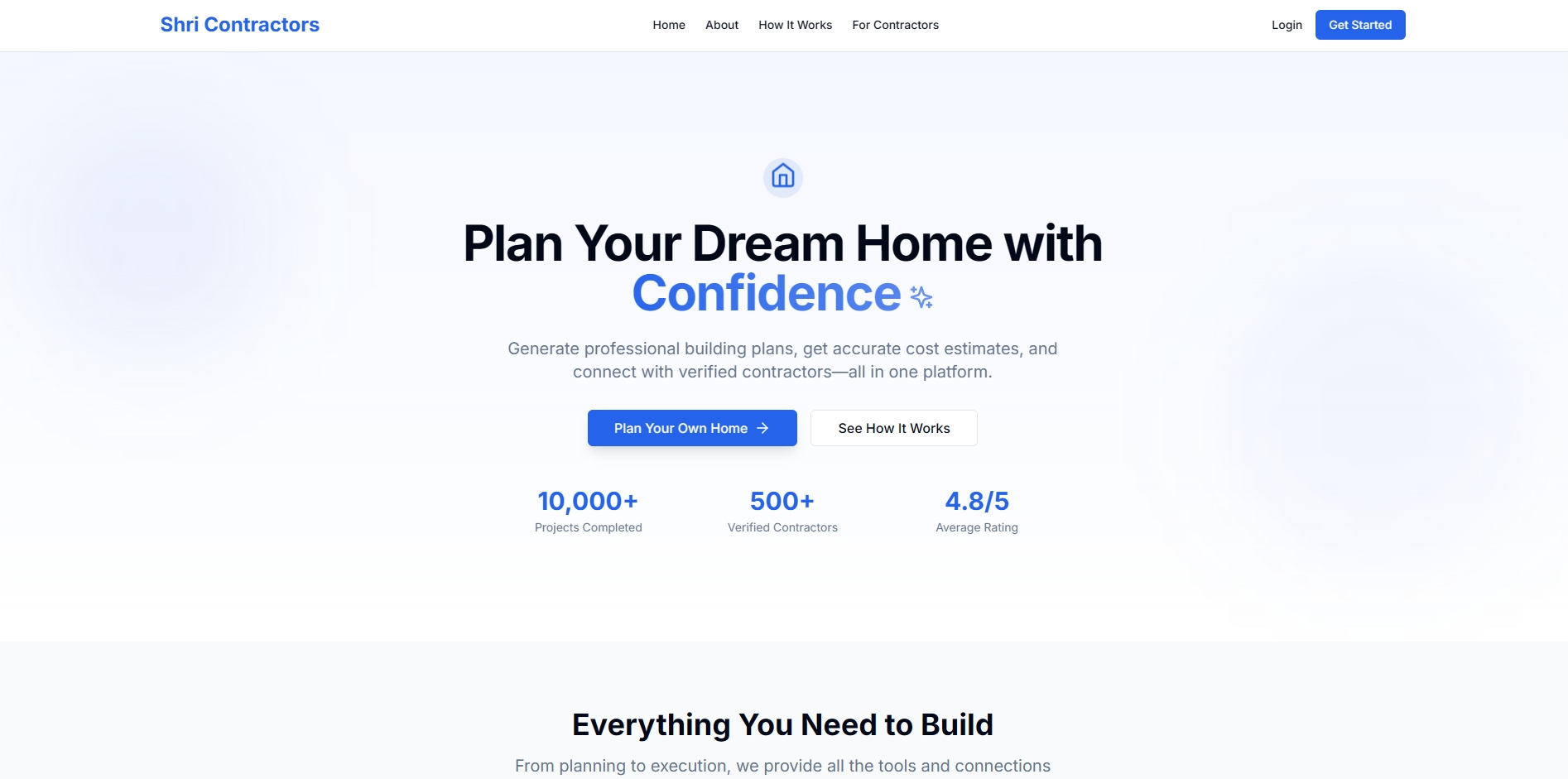 Shri Contract — Construction management web application